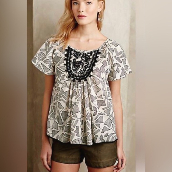 Anthropologie Tops - Anthropologie Floreat Embroidered Cuata Top